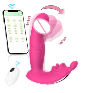 Vibrateur lapin portable à double vibration avec petite langue vibrante, télécommande par application 10 fréquences, pour adultes - Product Image 1