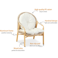 Chaise de jardin portable légère en aluminium et rotin PE Meiqi Guoke au design moderne - Durable, imperméable et écologique pour l'extérieur