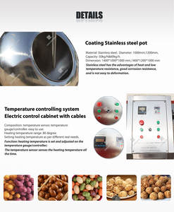 Máquina Profesional para Procesar Alimentos, Mezcla <span class=keywords><strong>de</strong></span> Sabores para Refrigerios, Recubrimiento <span class=keywords><strong>de</strong></span> <span class=keywords><strong>Harina</strong></span>, Almendras, Anacardos, Cacahuetes, Chocolate y Azúcar - Product Image 6