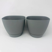 Vente en gros Conteneur pour plantes décoratives, fleurs et herbes aromatiques, dessus carré, jardinière en plastique pour jardin de fleurs, grand carré avec soucoupe