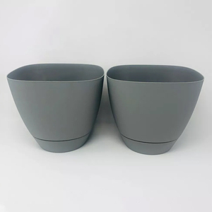 Venta al por mayor plantas decorativas flores hierbas contenedor cuadrado superior plástico flor jardín <span class=keywords><strong>grande</strong></span> cuadrado plástico maceta con platillo - Product Image 3