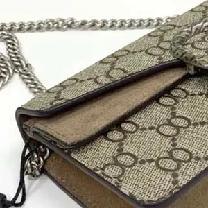 Designer Bag Inspired Small Camera Bag Linen Trim Green <b>Red</b> Web Stripe Crossbody Bag Premium Fashion <b>Handbag</b> Canvas Lining - Product Image 5