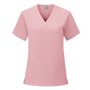 HZMNOI Scrub Tops Unisex Short Sleeve V-Neck Moisture Wicking Medical Workwear For Doctors Nurses Veterinary Hospital Uniforms - Product Image 3