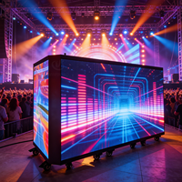 Cabina de DJ Plegable de 6 Paneles con Pantalla LED P3.91 mm, Barras de Montaje Móviles Personalizadas, Escenarios para DJ, Exhibiciones, Pantalla LED Plegable para DJ