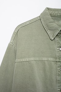 Automne femmes Denim veste 2024 nouvelle mode <span class=keywords><strong>manteau</strong></span> décontracté ample à manches longues simple boutonnage court vêtements d'extérieur hauts - Product Image 4