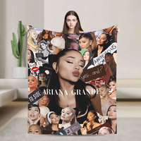Selimut Ariana Singer Album Tour Grande, Selimut Lembut Hangat Bahan Flanel untuk Tempat Tidur, Sofa, Kamar Tidur, Ruang Tamu, Dekorasi, Hadiah untuk Penggemar