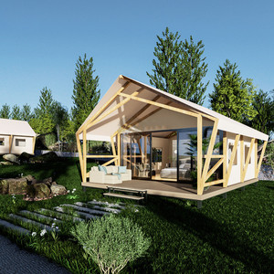 Tentes de luxe Safari Desert Hotel Resort House avec salle de bain Tente de prairie en bois pour extérieur glamping Tissu Oxford à vendre - Product Image 5