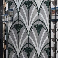 Panneau de carrelage décoratif en pierre frittée H, motif marbre, 1200x2700x9mm, design artistique pour mur d'entrée d'appartement de luxe