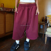 Shorts amples sur mesure à bords bruts, style vintage, en molleton épais, pour la vente en gros, OEM, marque privée, sur mesure, de fournisseur spécialisé