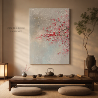 Nouvelle Peinture à l'Huile Texturée sur Toile Prune Rouge Chinoise, Grande, Non Encadrée, Vente en Gros, Tableaux et Arts Muraux pour Salon et Salle de Thé
