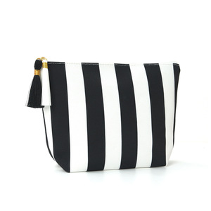 Corduroy Striped Zipper Closure Storage <strong>Bag</strong> Contrasting Color Simple Fashionable Makeup <strong>Bag</strong> Large Capacity Portable Convenient - Product Image 4