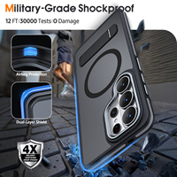 Étui de téléphone robuste et résistant aux chocs en TPU+PC pour Samsung S26 Ultra S24 Plus, coque arrière antichoc avec protection magnétique