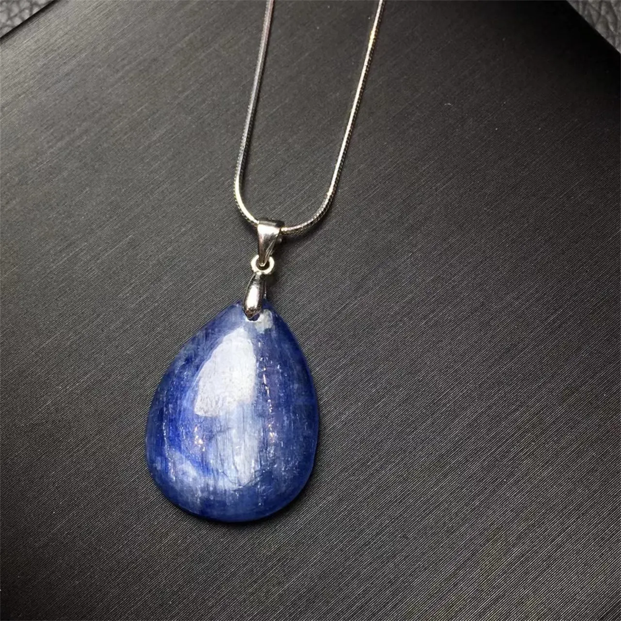 Natural Crystal Pendant S925 Silver Buckle Set Jewellery DIY Accessories Kyanite Pendant