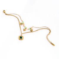 Bracelet en acier inoxydable style océan avec breloques coquillage et queue de sirène, chaîne ajustable, bijoux de plage pour femme