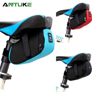 Bolsa para sillín de bicicleta B-Soul, bolsillo trasero impermeable, almacenamiento para ciclismo con correa ajustable, rojo, azul, negro - Product Image 5