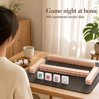 Tuiles de Mahjong américaines en acrylique gravées sur mesure de luxe, lourdes, pour soirée de jeu en famille, cadeau de fête