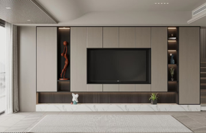 <span class=keywords><strong>Meuble</strong></span> <span class=keywords><strong>TV</strong></span> <span class=keywords><strong>suspendu</strong></span> avec <span class=keywords><strong>cheminée</strong></span> pour salon, nouveau style, salon, fond de mur intégré, <span class=keywords><strong>meuble</strong></span> de sol - Product Image 4