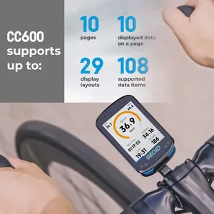 สมาร์ท GPS จักรยานคอมพิวเตอร์ Geoid CC600 มาตรวัดความเร็วไร้สายจอแสดงผล LCD IPX7 กันน้ำหน้าจอ 2.4" ANT +อินเตอร์เน็ตไร้สายแบบชาร์จไฟได้ - Product Image 2