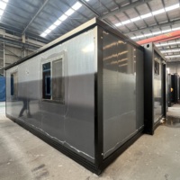 Maison conteneur modulaire contemporaine en acier extensible, étanche, préfabriquée, mobile, avec 2 chambres