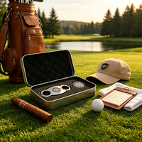 Cutter à cigares 5-en-1 en plastique, fin et économique, avec logo, pour coupes parfaites et toutes tailles, avec étui, marqueur de balle de golf en acier inoxydable