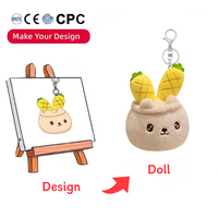 Porte-clés en peluche mini personnalisé CE CPC OEM, jouets en peluche personnalisés, porte-clés anime, ours en peluche pour pendentif mascotte douce, logo personnalisé