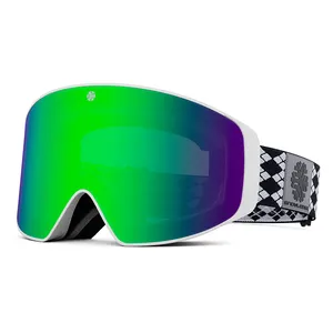 Conjunto de óculos de esqui personalizado, alta qualidade, anti-embaçante, óculos de neve, para homens e mulheres, lentes intercaladoras magnéticas, óculos para snowboard