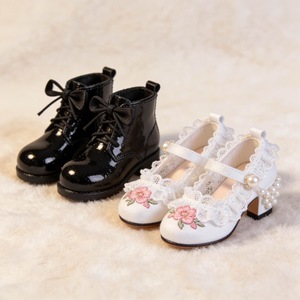 Nouvelles arrivées : Chaussures de poupée BJD rose et blanc, décorées d'un nœud, en cuir PU fait main, pour poupées BJD MSD MDD Lolita 1/4. - Product Image 4