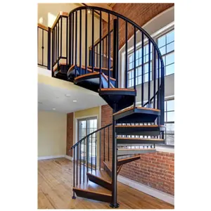 पूर्वनिर्मित मॉड्यूलर लोहे सर्पिल सीढ़ी पीवीसी रेलिंग सर्पिल सीढ़ियों द्वैध घर सर्पिल सीढ़ी संरचना डिजाइन