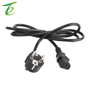 Ürün kuyruk güç kablosu ile avrupa stdard üç çekirdekli avrupa fiş tel dirsek iki fiş siyah saf bakır güç kablosu - Product Image 3
