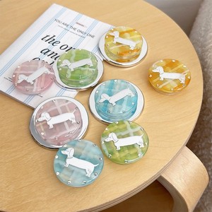 Soporte Adhesivo para Teléfono Móvil, Estilo Coreano, con Pedrería, Color Sólido, con Anillo Retráctil Redondo con Diseño de Dachshund - Product Image 1