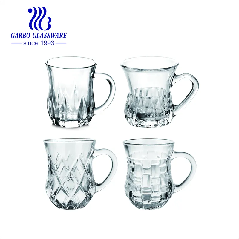 Taza de vidrio para té rabico, vaso de vidrio de tamaño pequeño, todos los modelos disponibles, 150ml