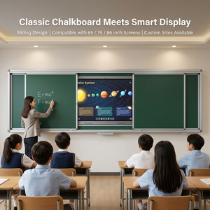 <span class=keywords><strong>Grand</strong></span> <span class=keywords><strong>tableau</strong></span> noir vert coulissant magnétique pour l'école, la salle de classe, l'enseignement, avec cadre en aluminium, taille personnalisée, écologique - Product Image 1