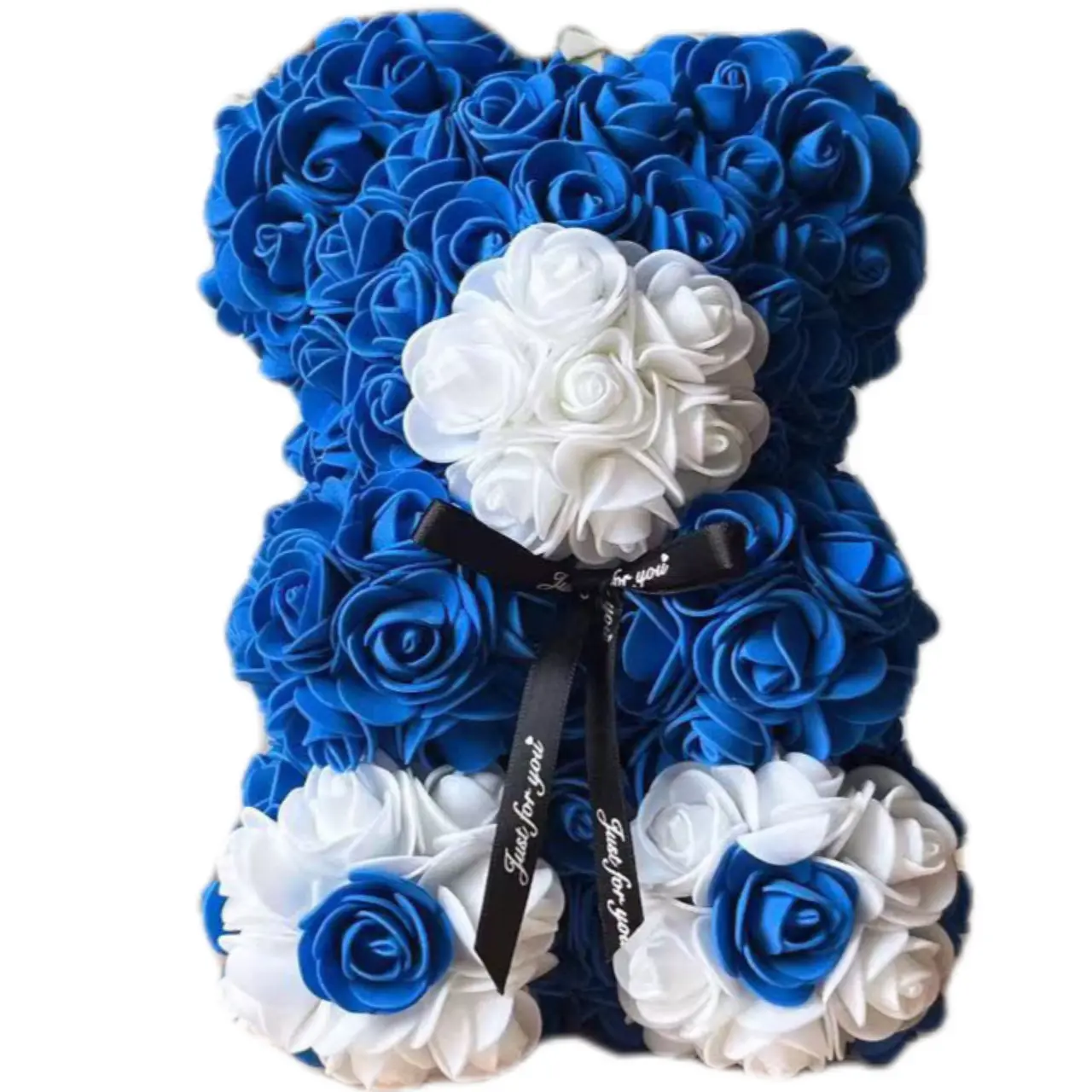 Hot Selling Good Quality Pure Handmade Artificial Foam Rose Teddy Bear Customized color For Mothers day Gifts