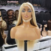 Perruque Lace Front Blonde Platine 613, Densité 250%, Cheveux Humains Vierges Brésiliens Longs, HD Transparente pour Perruque Sans Colle, Vente en Gros