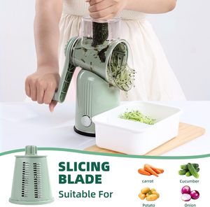 <b>Kitchen</b> <b>Tools</b> Plastic <b>Gadgets</b> Vegetable Cutter Potato Cutter Round Rotary Cheese Grater Multifunctional Machine Vegetable Slicer - Product Image 5