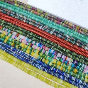 Forniture per la creazione di gioielli 2x6mm setto perline di <span class=keywords><strong>pietra</strong></span> naturale a forma di abaco pietre semipreziose rosso diaspro Rondelle perle sciolte - Product Image 6