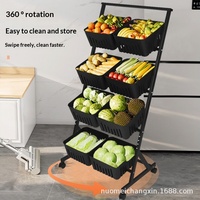 Étagère de rangement de cuisine en métal sur pied, multi-niveaux, mobile, pour collations, fruits et légumes, chariot de rangement, étagère d'organisation
