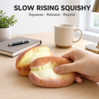 Jouet Squishy en forme de pain fourré à la crème, à remontée lente, à ouverture facile, avec motif croûte dorée, anti-stress, cadeau de bureau pour enfants