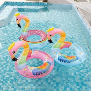 Flamingo Inflatable Swimming Ring Adult Pool Float Chair Sequined Armpit Ring Unisex PVC 0.18mm Thickness - Product Image 2