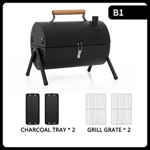 Barbecue portable double face en métal avec couvercle, <span class=keywords><strong>mini</strong></span>-gril à charbon de bois multi-outils pour la plage, le <span class=keywords><strong>camping</strong></span> et les fêtes - Product Image 6