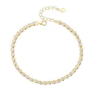 Nagosa luxury classic 925 sterling silver bracelet 18k gold vermeil bracelet cz stone Bracelet for women