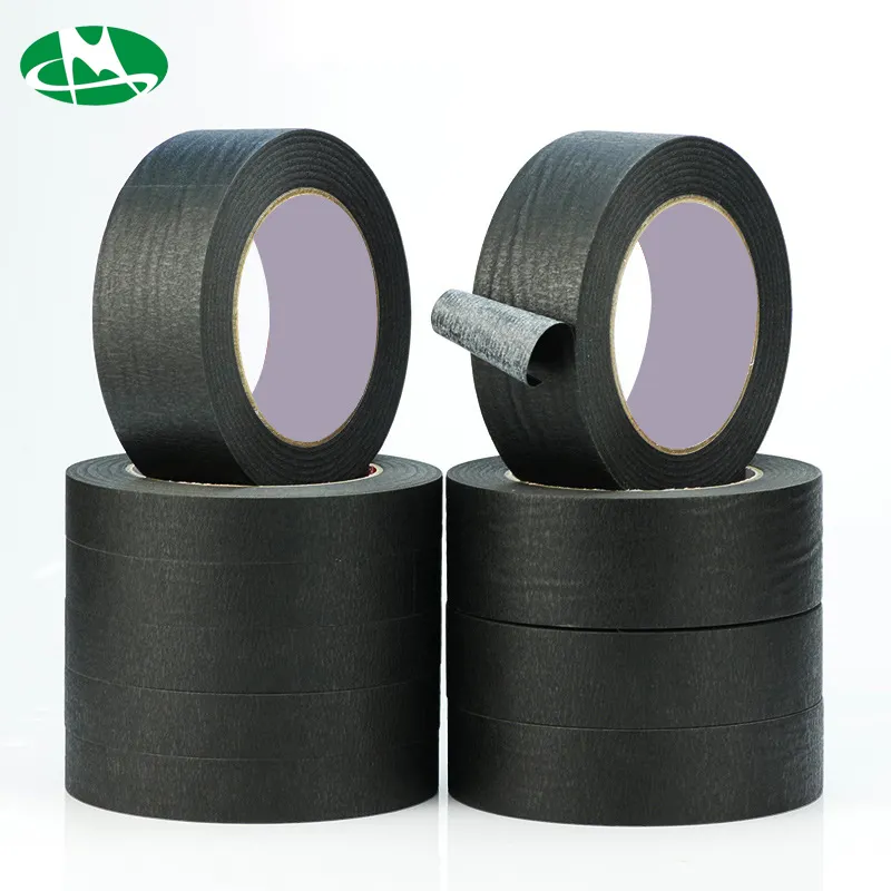 Customized 24mm black masking paper tape for spray paint protection decoration writing painters tape black