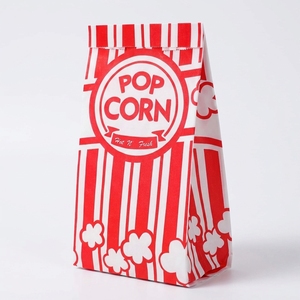 Bolsa de Papel para Palomitas Roja y Blanca, Bolsa de Papel Kraft Resistente a la Grasa, Bolsa de Papel con Logotipo Personalizado para Envasado de Alimentos - Product Image 2