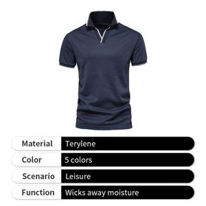Nouveauté - Polo à col en V pour homme et femme, vêtements d'affaires, couleur unie - Product Image 3