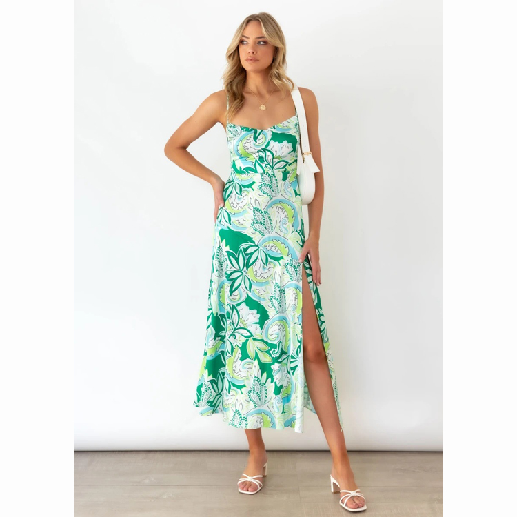 slit beach dress Cabana Life White Side Slit Maxi – Splash Boutique main image 1