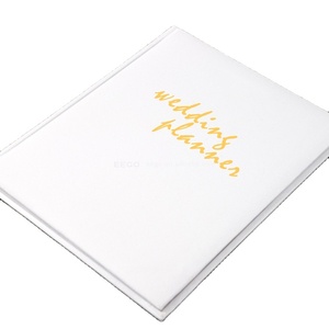 <strong>Personalise</strong> Custom Happy Linen Hard Bound Leather White Gold Foil <strong>Wedding</strong> <strong>Planner</strong> <strong>Book</strong> and Organizer for the Bride - Product Image 1