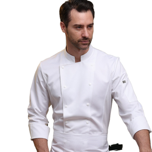Ropa de trabajo de <span class=keywords><strong>cocina</strong></span> de otoño e invierno, uniformes de trabajo de Chef de restaurante de doble botonadura, ropa de trabajo de Chef de Hotel de manga larga, venta al por mayor - Product Image 5