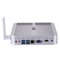 Mini PC de escritorio sin ventilador con Intel Broadwell NUC Core I3 5005U i5 5200U i5 5250U Win7/8/10 MiniPC Barebone i5 4200U