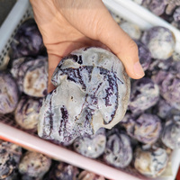 Crânes sculptés en sphalerite violette naturelle de haute qualité pour la décoration intérieure Feng Shui - Vente en gros