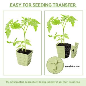 Bandeja <span class=keywords><strong>de</strong></span> Germinación Ecológica con Apertura Lateral, Paquete <span class=keywords><strong>de</strong></span> 4, 24 Celdas, Diseño Modular, Celdas Desmontables Extra Grandes <span class=keywords><strong>de</strong></span> 2.36x2.28 Pulgadas, Reutilizables - Product Image 3